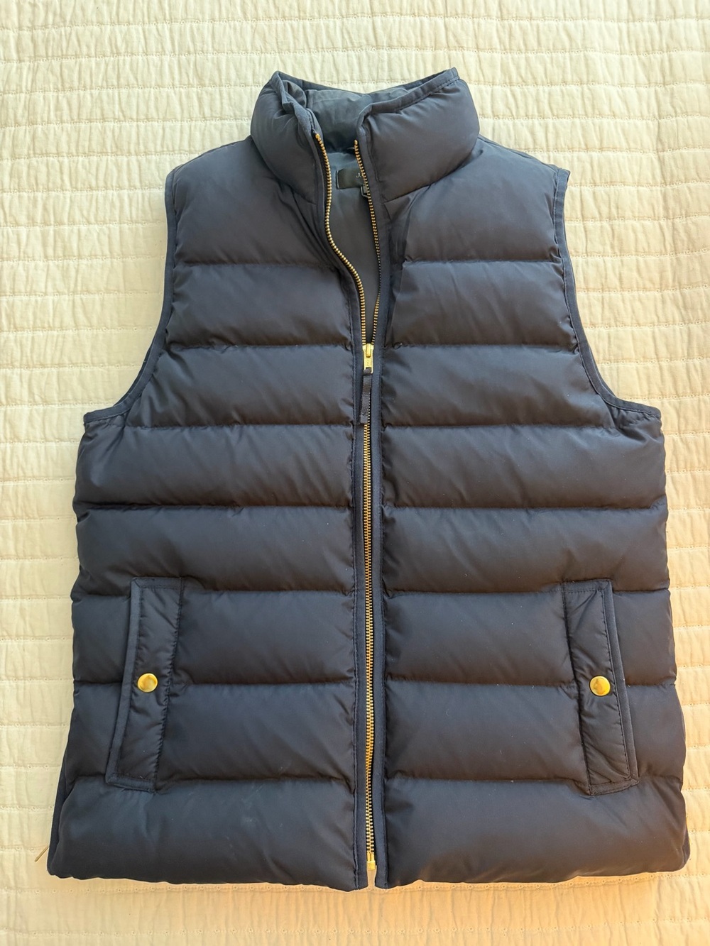 J.Crew Women’s Navy Puffer Vest - Insulated Sleeveless Jacket